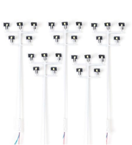 Huudngeje 5 Piezas HO Modelo una Escala Torre de IluminacióN 3V Tren Luz Ferrocarril LED Plaza LáMparas Edificio Paisaje DiseñO Modelo Accesorios