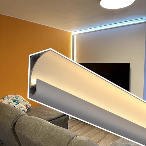 Elitix Led Profile Light Diffuser Panel for Fluorescent Ceiling Lights, Wood Slat Wall Panels Led Channel for Acoustic Panels, Living Room Lighting System(100 cm(3.2 ft))