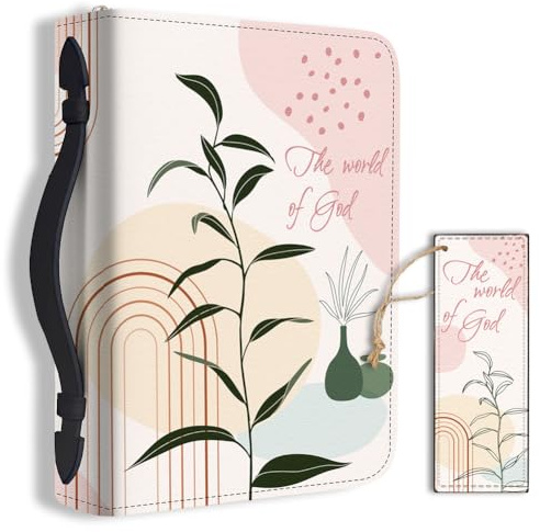 Hobbspring 1 Stück Große Bibelhülle 20.3x28.5x5.9cm PU Leder Bibelhülle Mit Lesezeichen Boho Thema Bibel Tragetasche Für Frauen Und Männer Christliches Bibel Notizbuch Tragezubehör