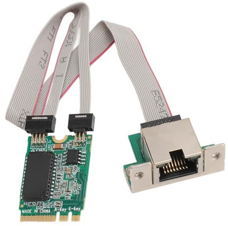 Gigabit Ethernet Network Card, M.2 A + E Contrôleur NIC de Serveur RJ45 du Serveur RJ45, M.2 A E PIN Bent de Carte Réseau avec Puce I210AT