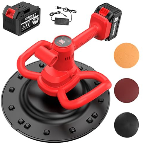 Levigatrice elettrica per cemento da parete, levigatrice portatile per cartongesso con display LCD, 9 velocità regolabili per levigatura e lucidatura delle pareti di cemento