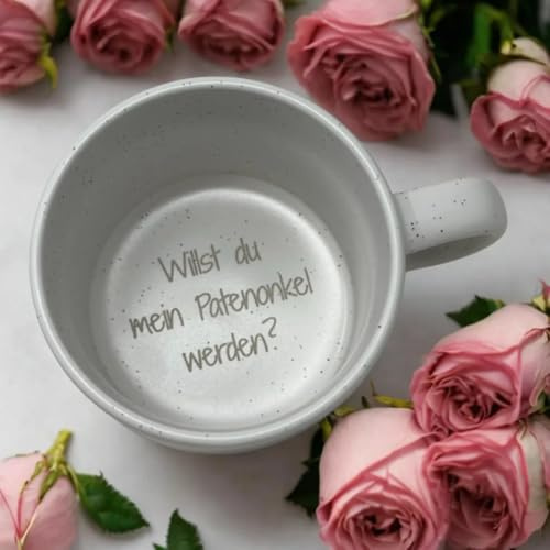 Dein Wunschtext als Gravur auf einer weißen Keramik Tasse mit 360ml - spülmaschinenfest - groß - Design (Innenboden)