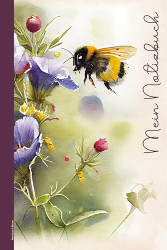 Notizbuch Biene: Bienenmotiv Notizheft A5 für Bienen Imker und Bienenfreund das schöne Geschenk für Imkerin und Bienenzüchter zum Geburtstag ein liniertes Buch für Notizen mit fleißiger Honigbiene