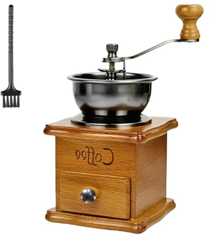 Molinillo de café artesanal de madera manual, cepillo de limpieza extraíble, ajuste grueso a fino, para entusiastas de la elaboración de cerveza en casa, manivelas, molinillo de frijoles