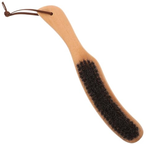 Angoily Horsehair Cleaning Brush for Clothes and Furniture with Wooden Handle Lint Remover for Suits and Coats Dust Brush Suitable for Home and Travel Use