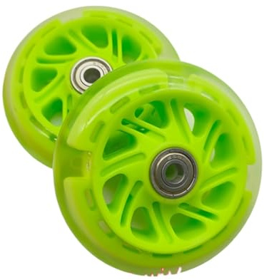 Stunt Scooter Wheels,Scooter Räder Rollerrad blinkend 100 mm PU-Lager Abec-9 100x24mm(Green)