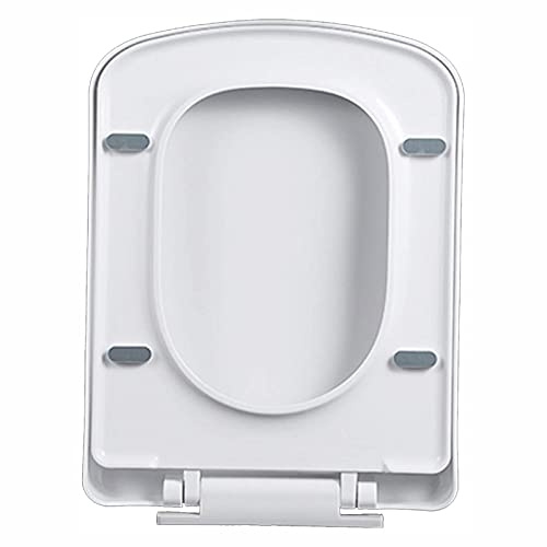 Asiento de Inodoro Blanco Cuadrado, Grueso, con Cierre Suave, Fabricado en PP, para Uso doméstico, 36 x 45 cm