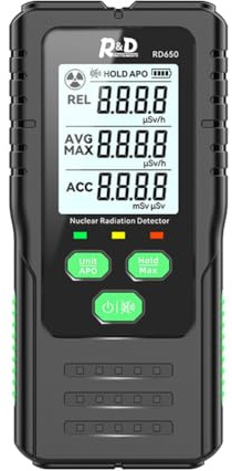 PPcdfre RD650 Contatore Geiger Rilevatore di Radiazioni Nucleari Raggi X γ-Ray β-Ray Tester di Radioattività Rilevatore Dosimetro personale