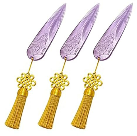 KTGUK 3 Pcs Hunter Cosplay Weapon,Purple Plastic Daggers Cosplay Weapons,K Pop Anime Cosplay Weapons,Demon Hunters Sword,for Cos,Costume Party,Carnival Outfits Accessories Bookmarks(Purple)