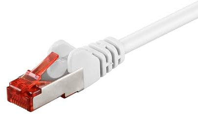 Goobay 92758 CAT 6 Kabel Lan Netzwerkkabel für Gigabit Ethernet S-FTP doppelt geschirmtes Patchkabel mit RJ45 Stecker, 1,5m, Weiß