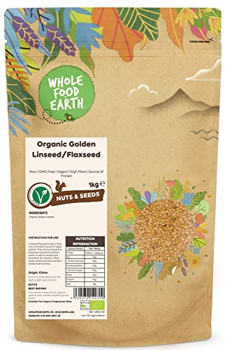 Wholefood Earth Organic Golden Linseed/Flaxseed – 1 kg