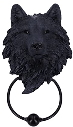 Nemesis Now Dark Guardian Wolf Türklopfer, 13 cm, Schwarz