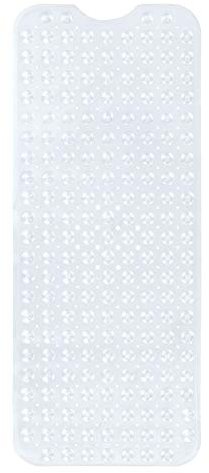 Circul Badewannenmatte 100 x 41 cm transparent modern eckig mit Noppen und Abflussausparung