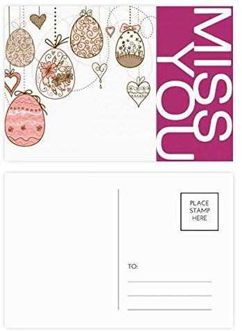 Postkarten-Set Oster-Religion, niedliches rosa zum Aufhängen, 20 Stück