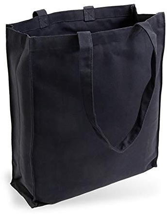 Cottonbagjoe Jutebeutel aus strapazierfähigem Jeansstoff mit Seiten- und Bodenfalte, unbedruckt, mit zwei langen Henkeln, Größe: 38x42x10cm