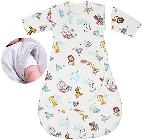 Purflo Garden Zoo Baby-Schlafsack, 2,5 Tog, Unisex, mit abnehmbaren Ärmeln, 9–18 Monate