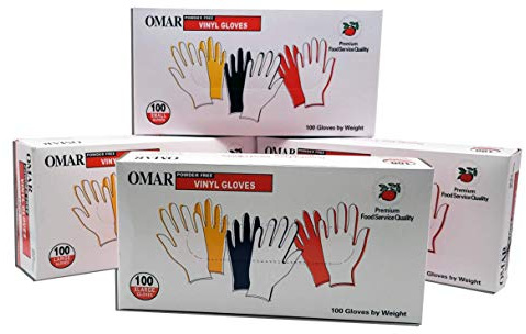 omar Powder-Free Vinyl Gloves 100 Count
