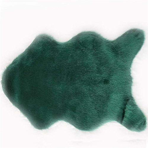 YIWOYI Tapis blanc moelleux, tapis en fausse fourrure pelucheuse solide irrégulière housse de siège housse de siège doux coussin canapé chambre à coucher salon couverture (vert, 40 x 60 cm)