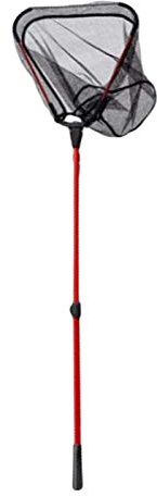 HUANRU Rubber Coated Telescopic Fishing Landing Net, 1.8m/2.1m/2.5m/ Collapsible Extensible Aluminum Long Handle,For Bird Fish Catch,Aquarium,Ponds Floating Objects,Carp Trout