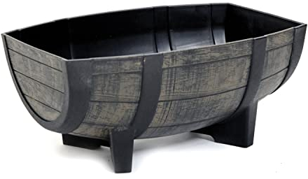 colourliving Pflanzkübel Pflanztopf 57 cm Weinfass-Optik Blumenkübel Blumentopf halbes Blumenfass wetterbeständig