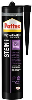 Pattex Montage Stein, starker Montagekleber für Stein, Naturstein und Steinwerkstoffe, Baukleber für alle Materialien*, elastischer Steinkleber für innen und außen**, 1x420g