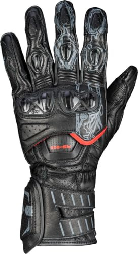 IXS RS-200 3.0 Sporthandschuh für Motorrad – Ziegenleder – Schwarz
