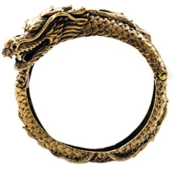 Windalf Männer Drachen-Armreif BRÁIN Ø 6.2 cm Armschmuck Antik Bronze