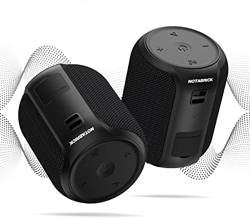 NOTABRICK 【 2PCS Bluetooth Lautsprecher Musikbox Tragbarer Bluetooth Box mit 360° Stereo Sound,1200Minuten Spielzeit,IPX6 Wasserdicht Music Box für Reisen,Sport,Geschenke für Männer & Frauen