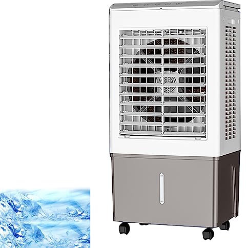 Yqyc Enfriador de Aire Evaporativo, Enfriador de Pantano 3 en 1 con Temporizador de 7,5 H, Tanque de Agua Grande, Ruedas de Desplazamiento, Modo de 3 Velocidades (Size : 47x35x83cm)
