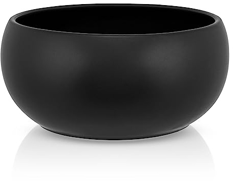 hej.mo Design Hundenapf Keramik | Schwarz | 20 cm Durchmesser & 1,8 L Volumen | robuster Fressnapf in stilvollem Design | spülmaschinenfest | Kratz- & bissfest | Futternapf für mittlere & große Hunde