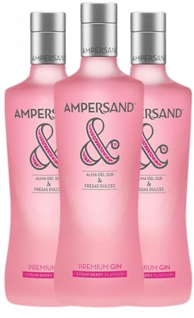 Ginebra Ampersand Gin Strawberry 70 cl (Caja de 3 Botellas de 70 cl)