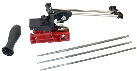SECURA Feilgerät + 4x Feile Kettenschärfgerät Sägeketten kompatibel mit STIHL Dolmar Husqvarna Oregon uvm.