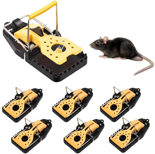 6 Pezzi Trappola per Ratti, Trappola per Topi Riutilizzabile, Trappola per Topi in Plastica Resistenti e Facile da Pulire, Trappola Topi Professionale per Casa, Cucina, Ristorante