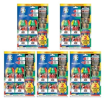 Topps UEFA Euro 2024 Germany Match Attax Trading Cards – 5X Ultra Mega Multipack