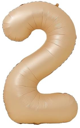 Vthoviwa 40 tum ballong födelsedagsnummer 2 khaki, 0123456789,10–19,20–25,30, 40, 50, 60, 70, 80, 90 ballong nummer 2 år dekoration, ballong 2 party deco stöd helium