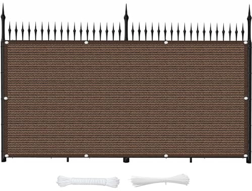 Frangivisto Balcono Schermi Divisori e Protettivi 120 x 320 cm Protezione UV Telo Frangivento da Esterno Copri Ringhiera Balcone con Fascetta per Balconi Recinzioni, Marrone