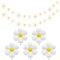 Guirlande De Marguerite 2 Pièces, Ballons 5 Pièces, Bannière De Jardin, Fournitures De Fête D'Été, Accessoires De Décoration D'Intérieur