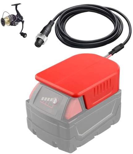 Batterieadapter für Milwaukee 18V M18 Akku Arbeit für Daiwa/für Shimano 14.4V Serie für Daiwa Tanacom 750 1000 300MJ 500MJ für Shimano BeastMaster 9000, Angelrolle Netzkabel