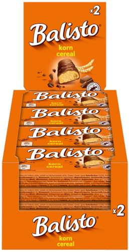 Balisto Riegel Korn 4x 20x37g Keks mit Vollkorn, umhüllt von Milchschokolade - Schokoriegel Snack Schokolade