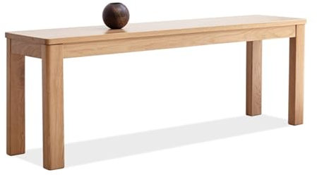 HARELA Esszimmer Sitzbank Massive Eichenholzbank Schuhbank, Eingangsbank Gartenbank, Küchenbank im Landhaus, Bank ohne Lehne, für Eingang, Flur, Wohnzimmer, Diele(Wood Color,120cm/47.2in)