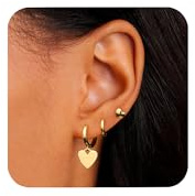 ALEXCRAFT Orecchini Pendenti Donna a Forma Di Cuore in Oro Argento 925
