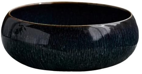 Ceramic Bonsai Planter Bowl - 6.5 Inch Glazed Design with Drainage Holes, Leak-Resistant Hydroponic Pot for Indoor/Outdoor Use, Non-Porous Decorative Planter for Home Garden Plants (Navy)
