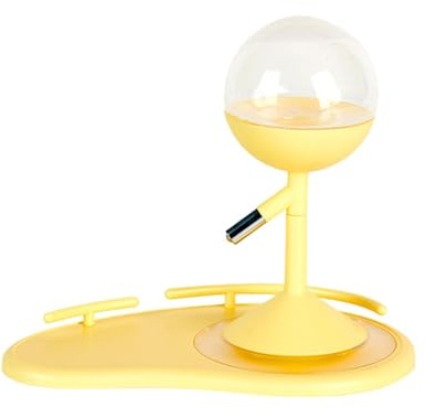 LOVIVER Bottiglia d'Acqua per criceti, 120 ml, con Doppia Guarnizione, Dispenser di Cibo per Animali Domestici, per ratti, Animali e gerbilli, Giallo