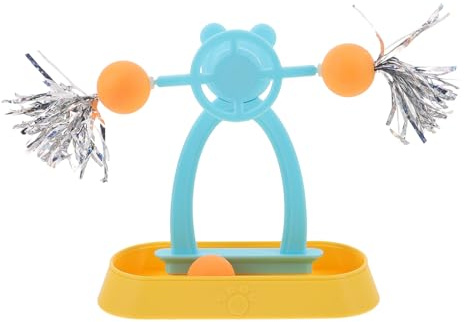 Veemoon Jouet Interactif pour Chat Moulin à Vent avec Balle de Jeu et Plateau Tournant pour Chatons et Chats Intérieur Accessoire de Divertissement
