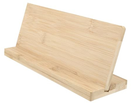 TOYZFRIENDY Planche en Bambou Vierge avec Socle 25 Cm, Panneau D'identification Bureau Solide, Tableau des Codes de Paiement et Plaque Nominative Élégante pour Affichage Professionnel