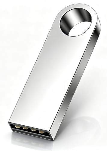 Memoria USB 64GB Pen Drive USB, Pendrive Plateada Resistente, Memoria Flash Portátil, Transferencia Rápida de Datos, para con PC, Estéreo de Automóvil,TV（Plateado）