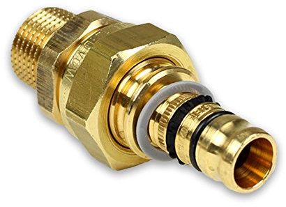 GEBERIT Mepla Press Rotguss Übergangsverschraubung mit AG [16x2,25mm - 1/2], Kontur G
