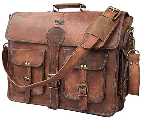 DHK 45,7 cm handgemachte vintage Leder Messenger-Tasche für Laptop Aktentasche Best Computer, Schule Distressed Tasche