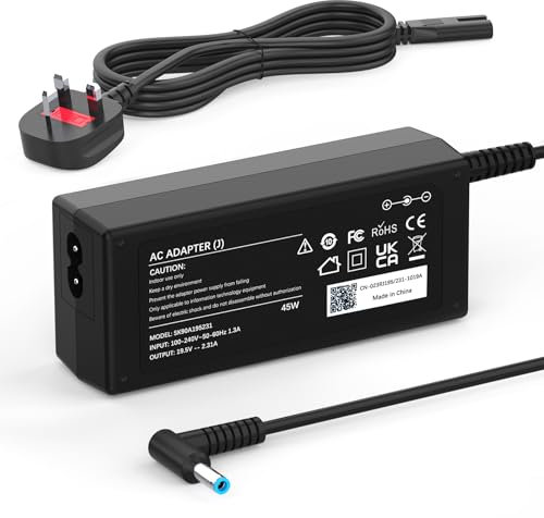 45W Laptop Charger Compatible with HP Pavilion 11 13 15, Elitebook 840 850, ProBook 430 440 450, Chromebook 11 14, envy, Stream 11 13 14, Spectre, 741727-001 Power Supply Adapter (4.5x 3mm)