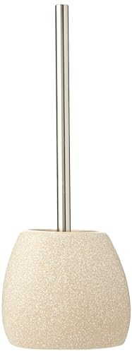 WENKO Keramik WC-Garnitur Mod. Pion hygienische Silikonbürste selbstreinigend in dreieckiger Form für Bad und Gäste-WC Maße 12,5 x 38,5 x 12 cm Farbe beige